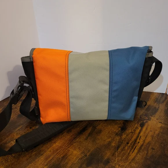Timbuk2 Multicolor Canvas Messenger Bag - Blue/Gray/Orange - Picture 8 of 11